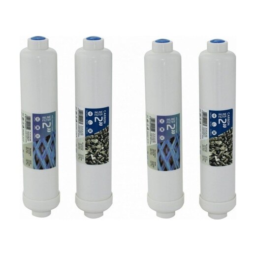 Set in-line předfiltrů pro jednoduché Reverzní osmozy mechanický závit G 1/4 + aktivní uhlí 2+2 ks
